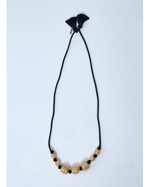 Saint Laurent Blue Metal And Tassel Necklace
