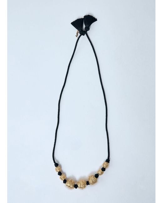 Saint Laurent Black Metal And Tassel Necklace