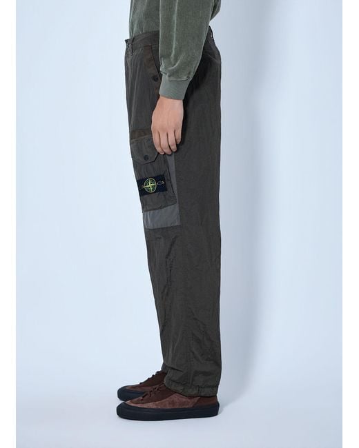 Stone Island Gray Utility Cargo Pants for men