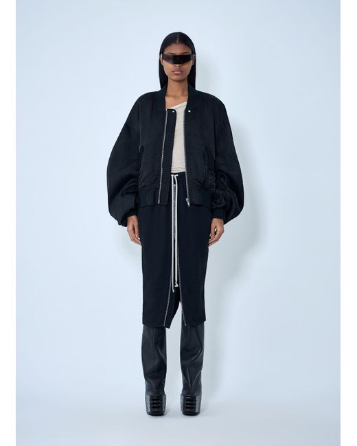 Rick Owens Blue Oversized Bomber Jacket