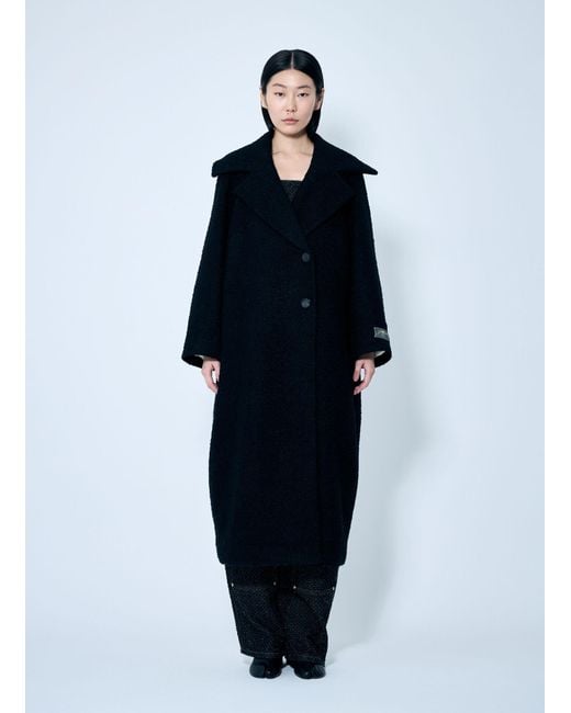 Ganni Blue Boucle Wool Coat