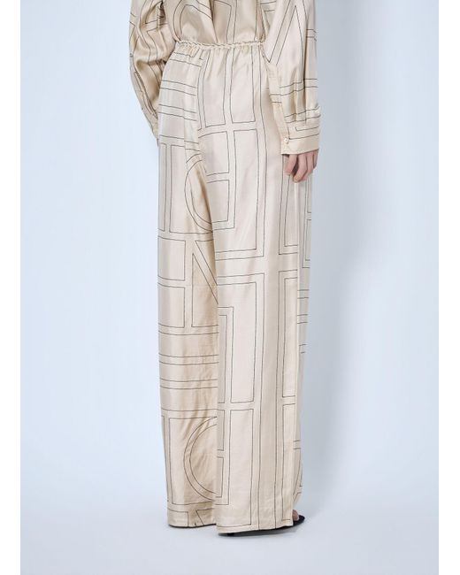 Totême Natural Monogram Silk Pj Pants