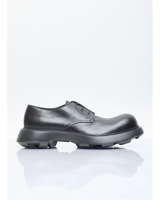 Acne Gray Leather Lace-up Shoes for men