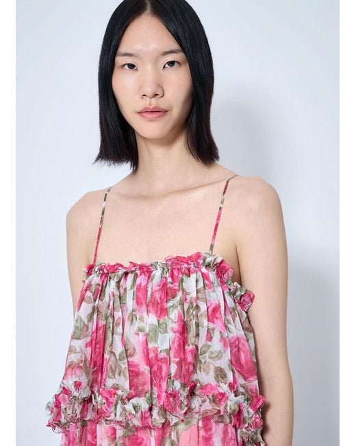 Chloé White Long Silk Muslin Dress