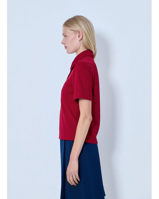 Miu Miu Red Jersey Polo Shirt