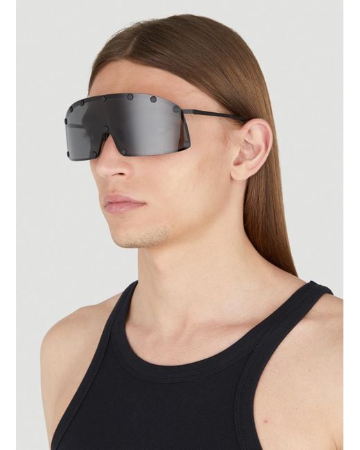 Rick Owens Gray Shielding Sunglasses