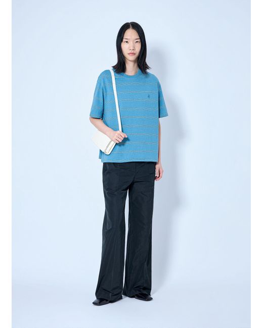 Jil Sander Blue Tailored Wide-Leg Trousers
