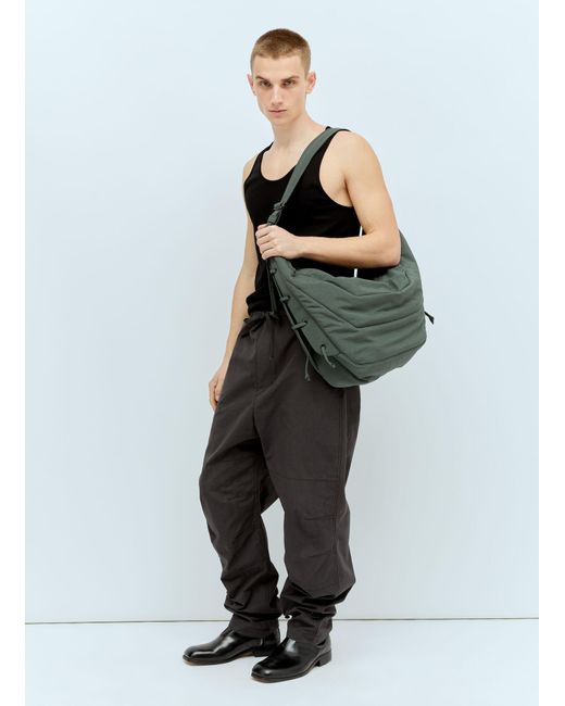 Lemaire Green Large Soft Game Crossbody Bag for men