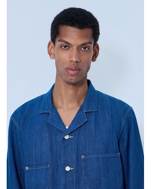 Levi's Blue Denim Button-Down Jacket for men