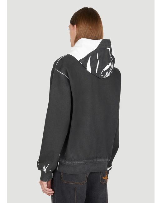 Dolce & Gabbana Gray Distressed Logo Print Hooded Zip-up Sweatshirt for men