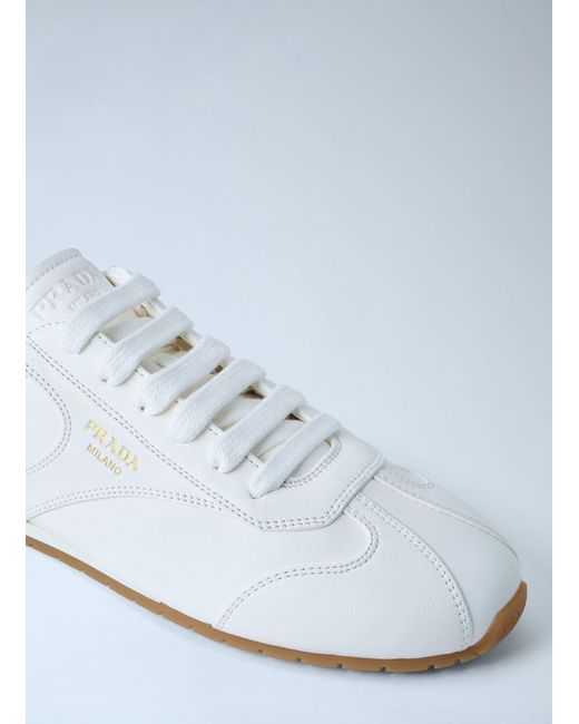 Prada Blue Nappa Leather Sneakers
