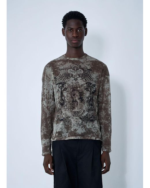 Jean Paul Gaultier Gray Mãdaillon Mesh Top for men