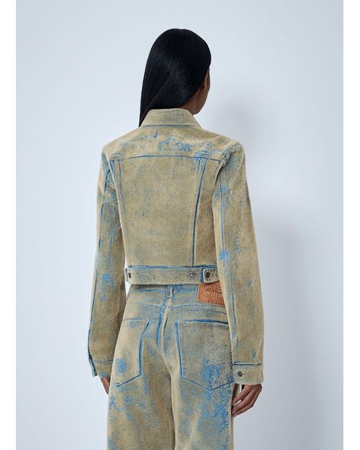 Acne Green Flocked Denim Jacket