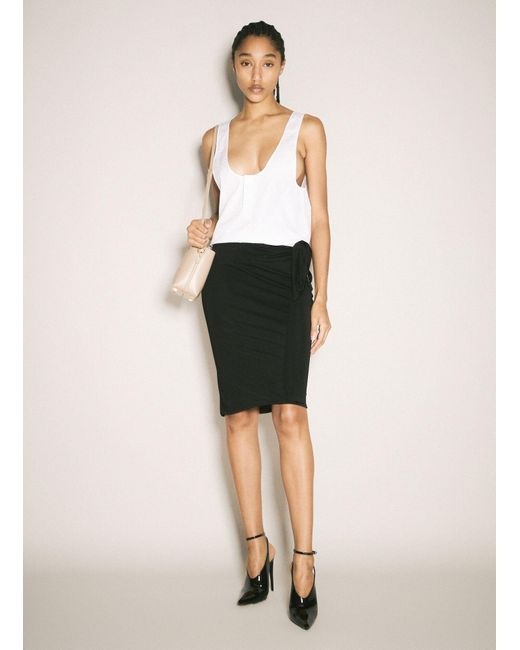 Saint Laurent Black Cut-Out Skirt
