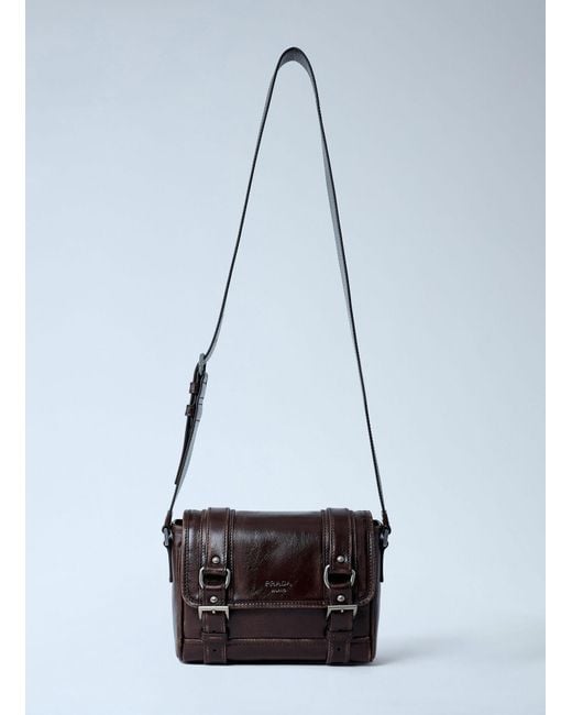 Prada Blue Leather Explore Crossbody Bag for men