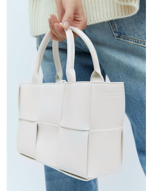 Bottega Veneta White Mini Arco Tote Bag