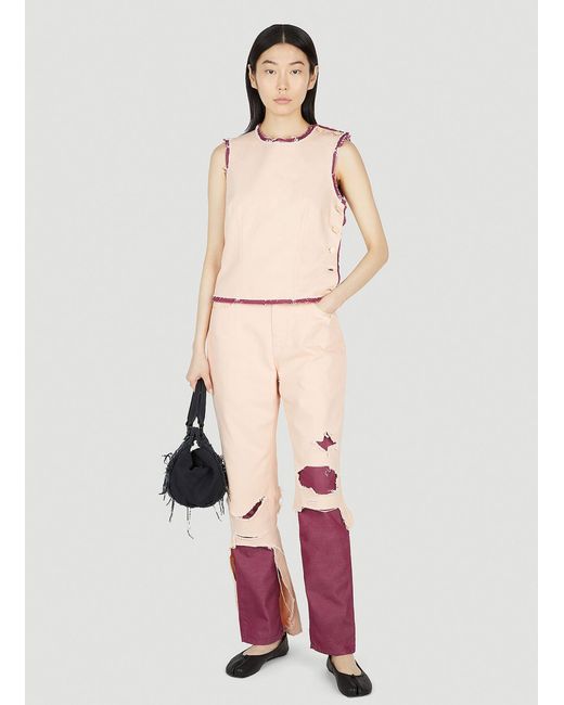 Raf Simons Pink Distressed Jeans