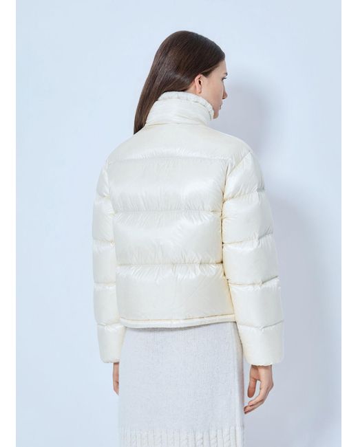 Moncler White Tepice Short Down Jacket