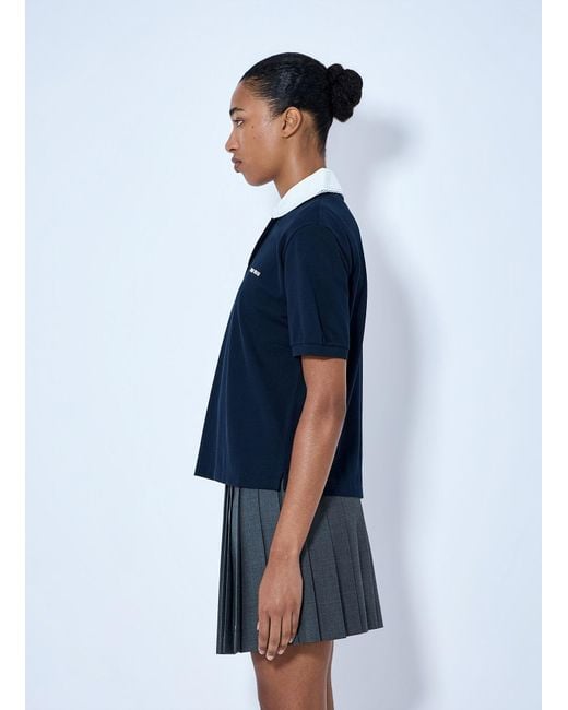 Miu Miu Blue Piqué Polo Shirt