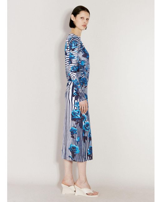 Jean Paul Gaultier Blue Flower Body Morphing Dress