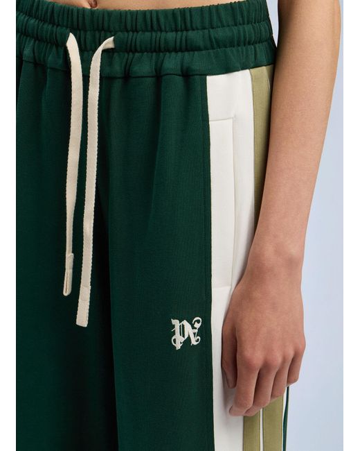 Palm Angels Green Monogram Track Pants