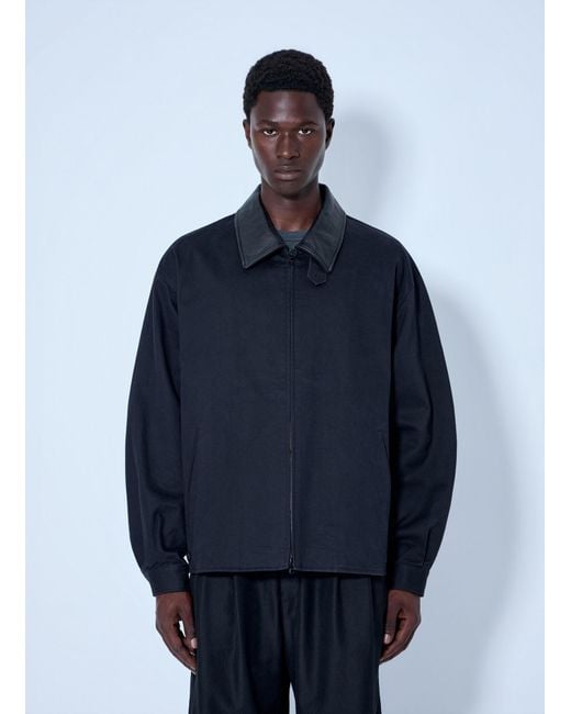 Ssstein Blue Sulfur Dyed Brush Chino Zip Jacket for men