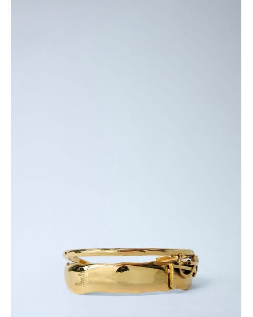Saint Laurent Blue Textured Metal Bangle