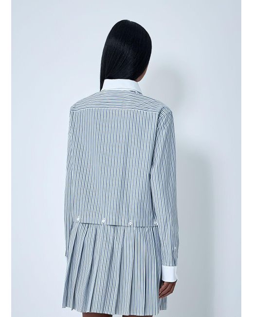Miu Miu Blue Striped Pleated Dress
