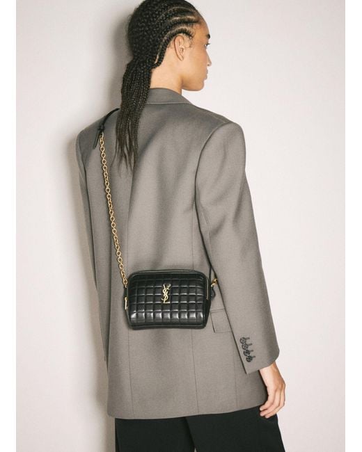 Saint Laurent Gray Cassandre Matelassã Carrã Mini Camera Bag