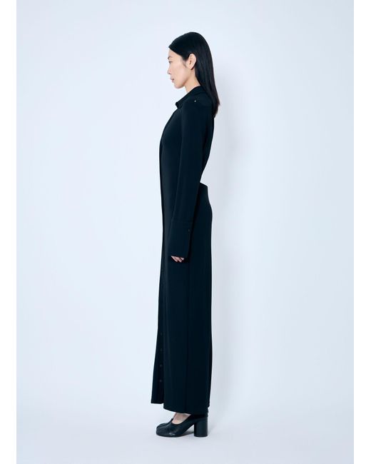 Sportmax Blue Crepe Jersey Shirt Dress