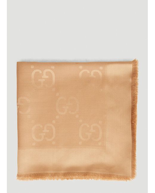 Gucci Natural Gg Jacquard Scarf