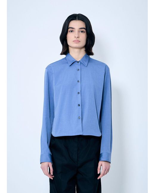Prada Blue Button-Down Shirt With Wire Hem
