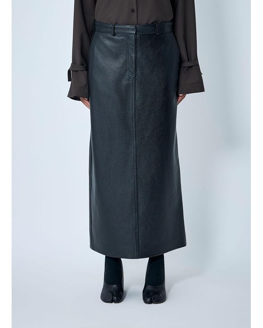 Totême Blue Leather Skirt