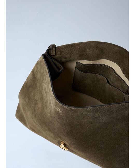 Totême  Natural T-Lock Suede Satchel Bag