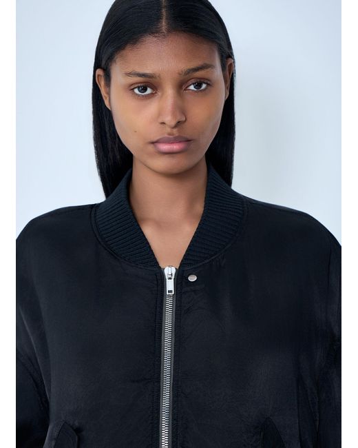 Rick Owens Blue Oversized Bomber Jacket