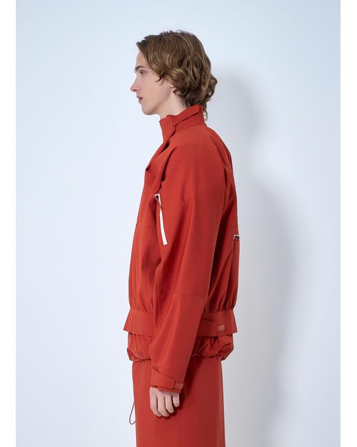 Lacoste Red Asymmetric Zip Jacket for men