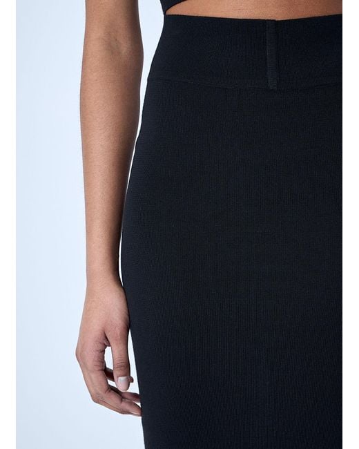 Rick Owens Blue Wool Knit Maxi Skirt
