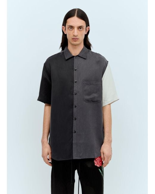 Song For The Mute Gray Panelled Short-sleeve Shirt for men