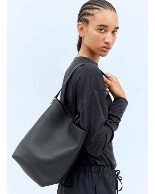 The Row Medium N/S Hook Tote Bag in Black | Lyst