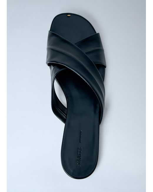 Khaite Black Liria Flat Sandals