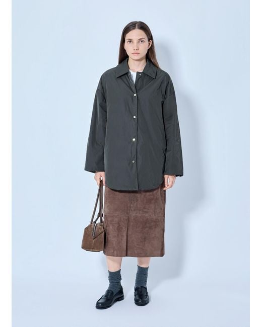 Max Mara Gray Oversized Button-down Jacket