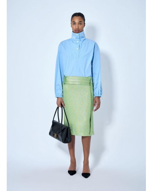 Marni Blue High-collar Buttoned Pullover
