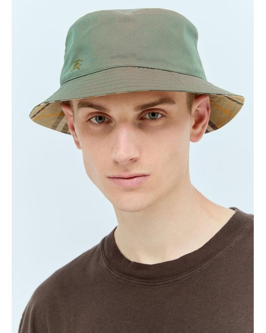Burberry Gray Reversible Bucket Hat for men