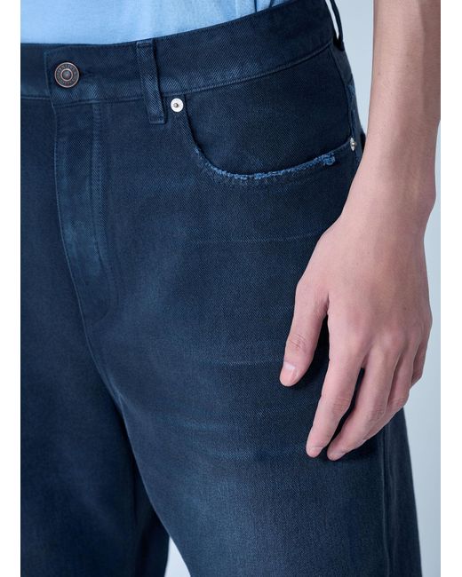 Balenciaga Blue Curved Knee Pants for men