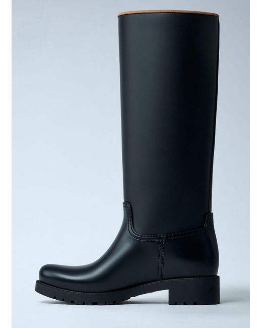 Max Mara Blue Rubber Rain Boots