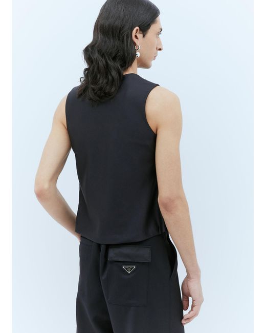 AARON ESH Blue Draped Wool Top for men