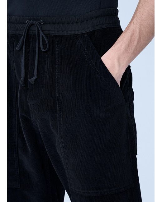 Saint Laurent Black Corduroy Drawstring Pants for men
