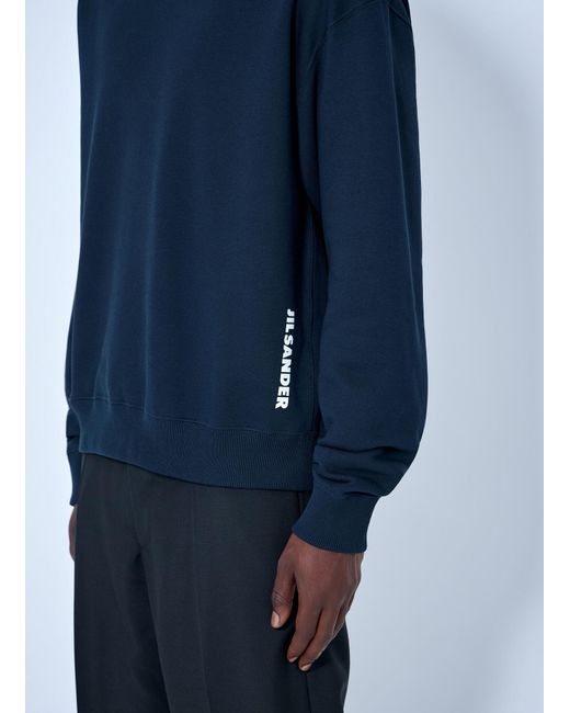 Jil Sander Blue Crewneck Sweatshirt for men