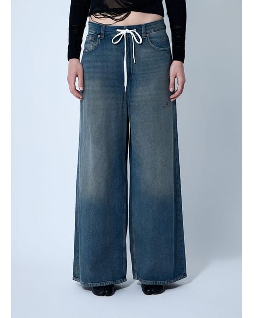 MM6 by Maison Martin Margiela Blue Drawstring Jeans