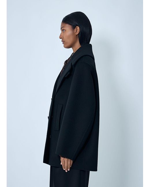 Saint Laurent Blue Tailored Wool Coat